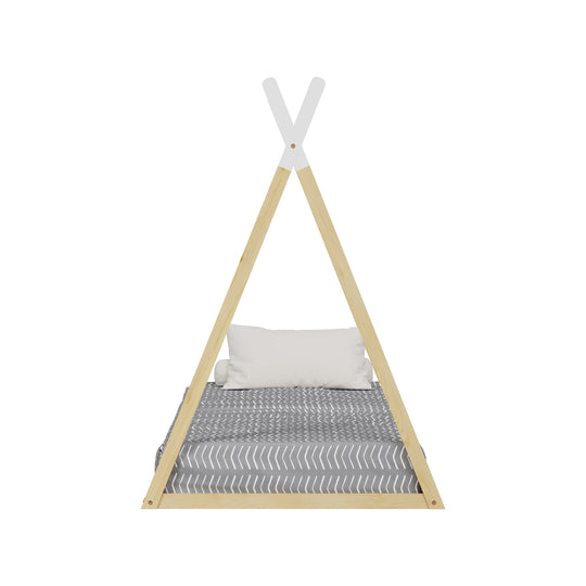 Lit tipi enfant 90x190cm Bois et Blanc