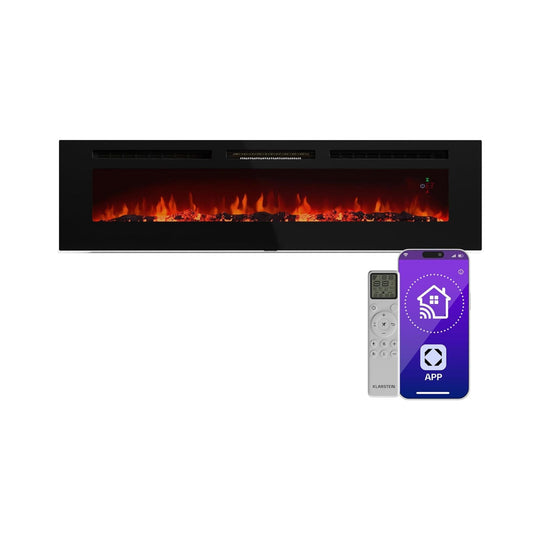 Cheminée électrique Klarstein Galeras Smart Effet de Flamme Murale 1800 W LED Réaliste