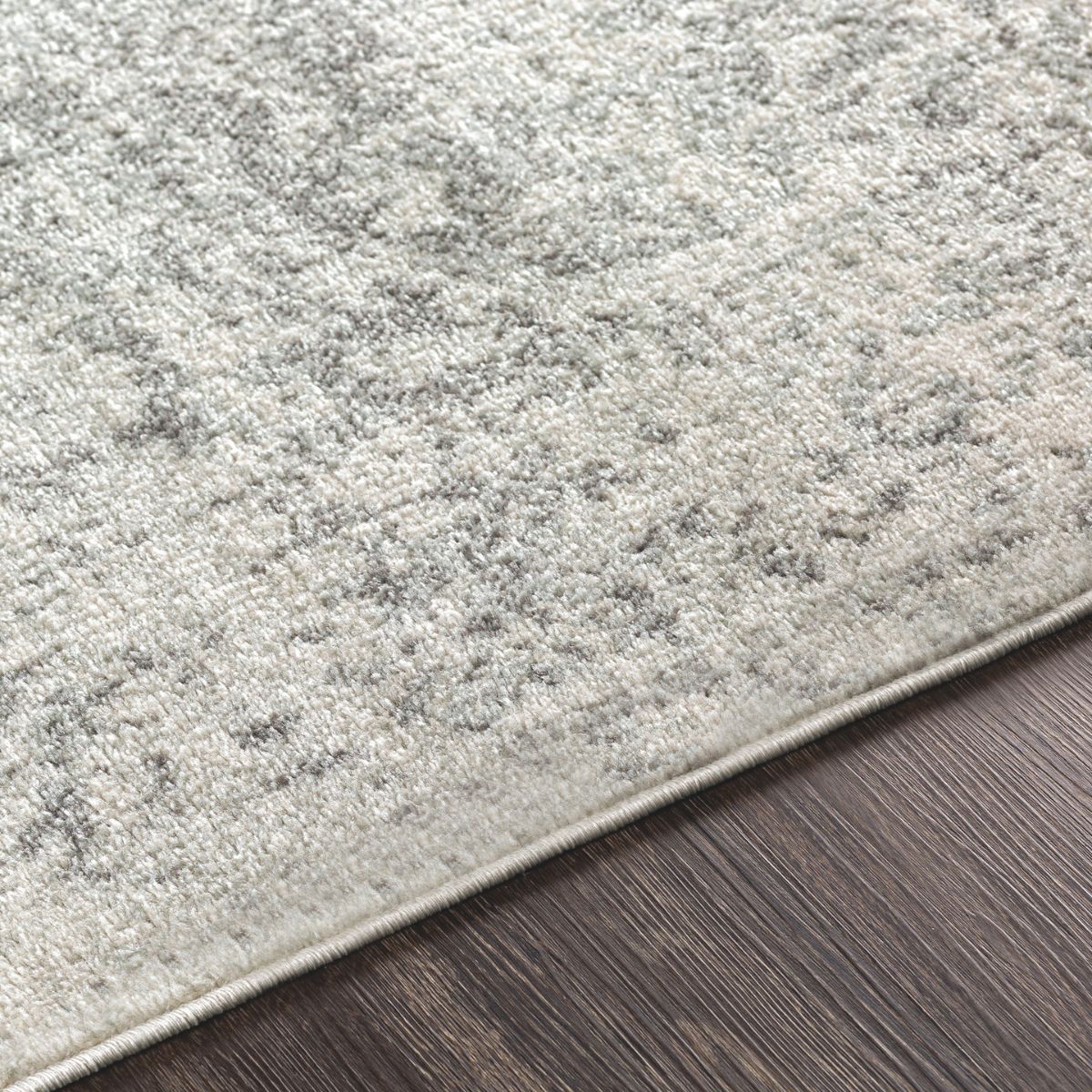 Tapis SURYA Juliette oriental, motif médaillon délavé gris et blanc, vue 3