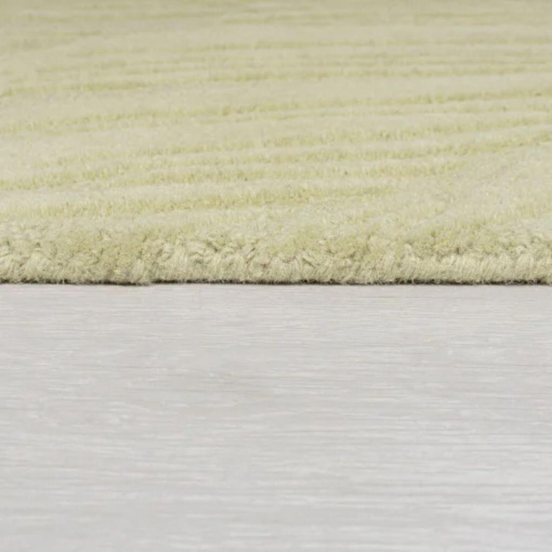 Tapis Lino rond vert en laine