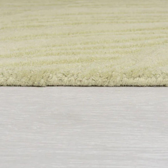 Tapis Lino rond vert en laine