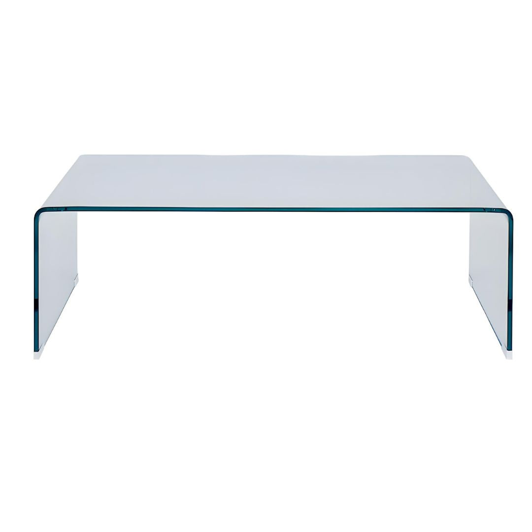 Table basse ALONZO en verre trempé courbé VENTE UNIQUE