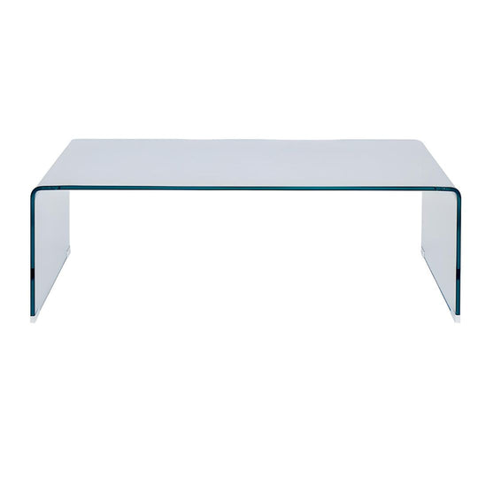 Table basse ALONZO en verre trempé courbé VENTE UNIQUE