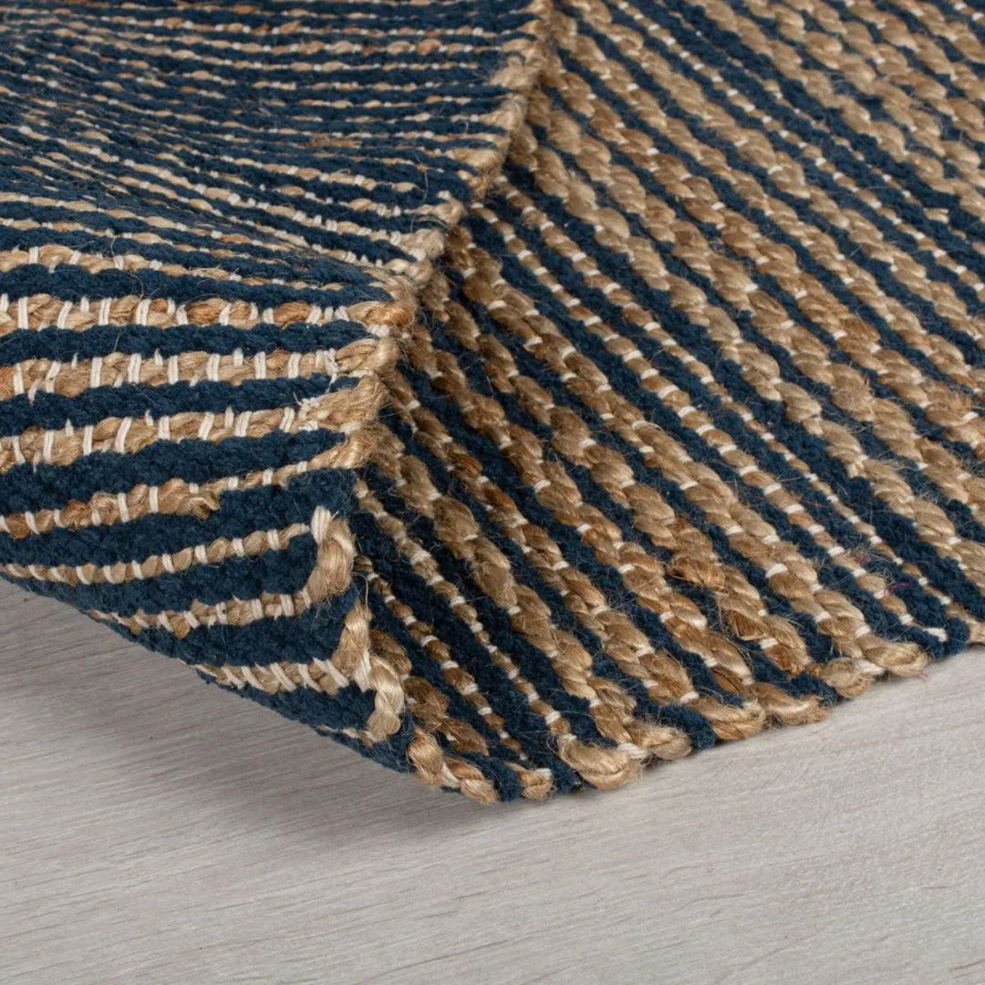 Tapis de couloir jute Equinox bleu 60x230cm