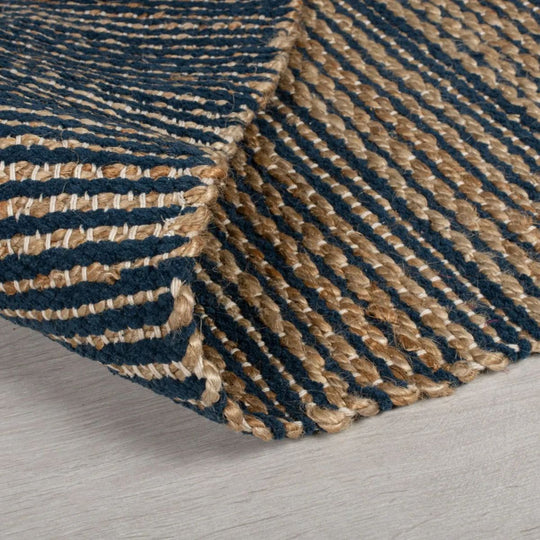 Tapis de couloir jute Equinox bleu 60x230cm