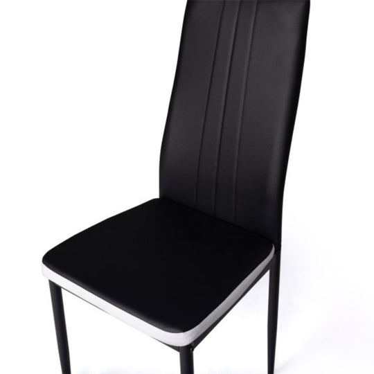 Lot de 4 chaises Jodie Noir/Blanc