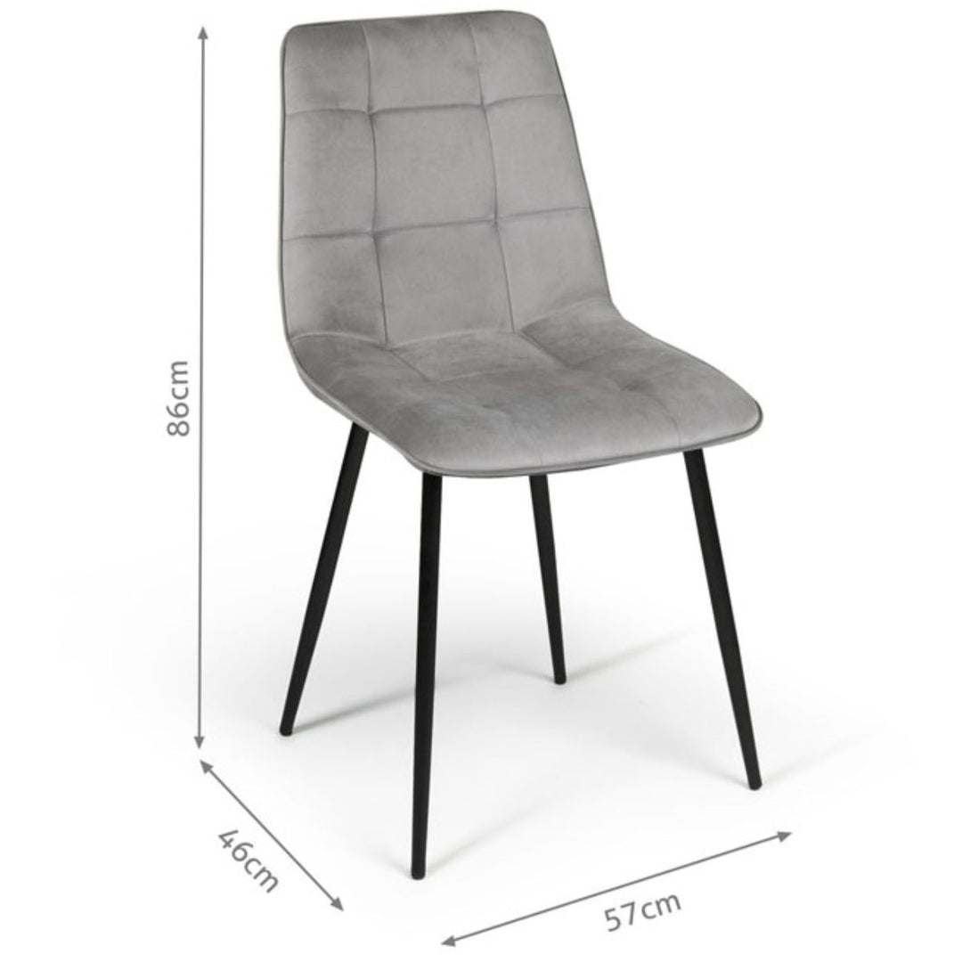 Lot de 4 chaises Linda Gris clair