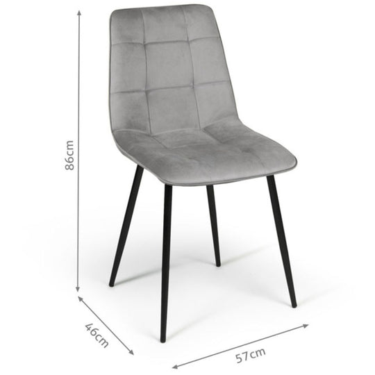 Lot de 4 chaises Linda Gris clair