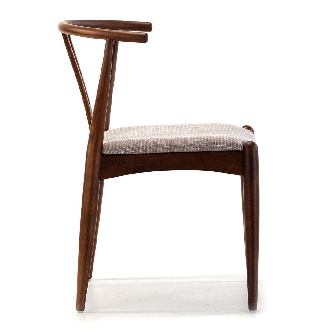 Lot de 2 chaises en bois massif ,couleur Noyer,  55 cm x 54,5 cm x 76 cm