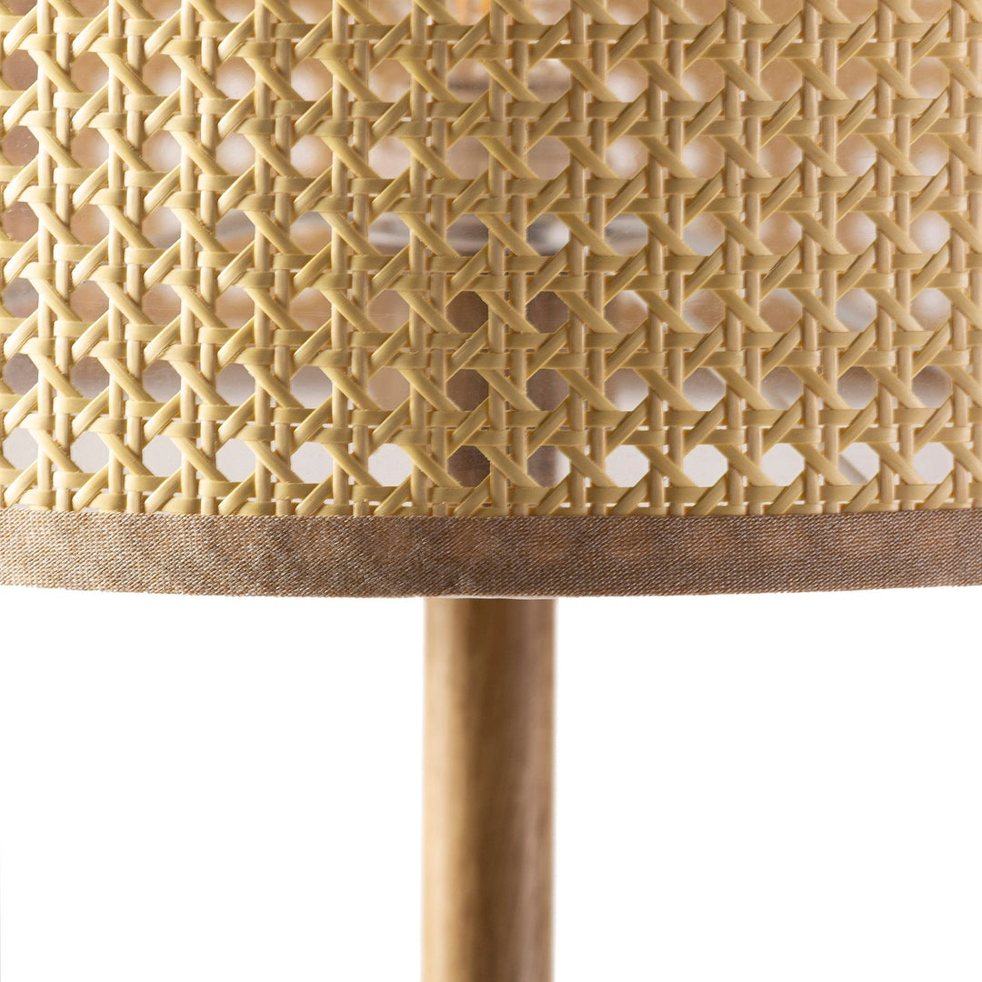Lampadaire Keiko en métal Imitation Bois, Hauteur 161 cm