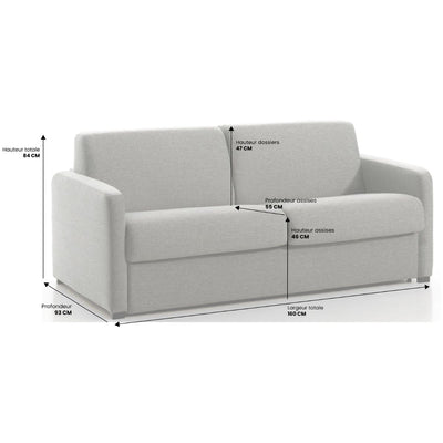 Canapé convertible 2 places en tissu turquoise- Convertible Center