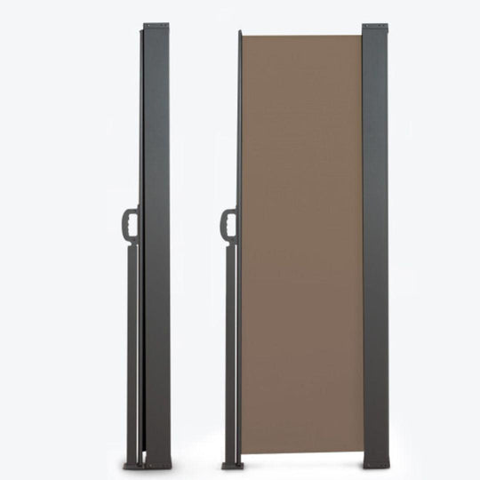 Paravent rétractable premium taupe 1.4x2.5m