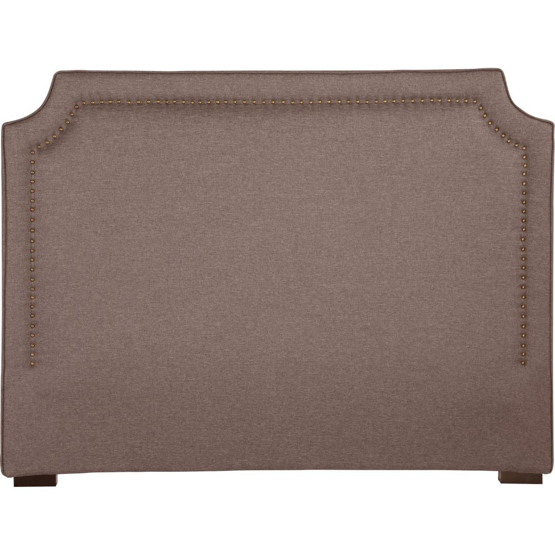 Tête de lit en bois massif tissu taupe
