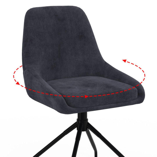 Lot de 4 chaises pivotantes Olivia Gris foncé