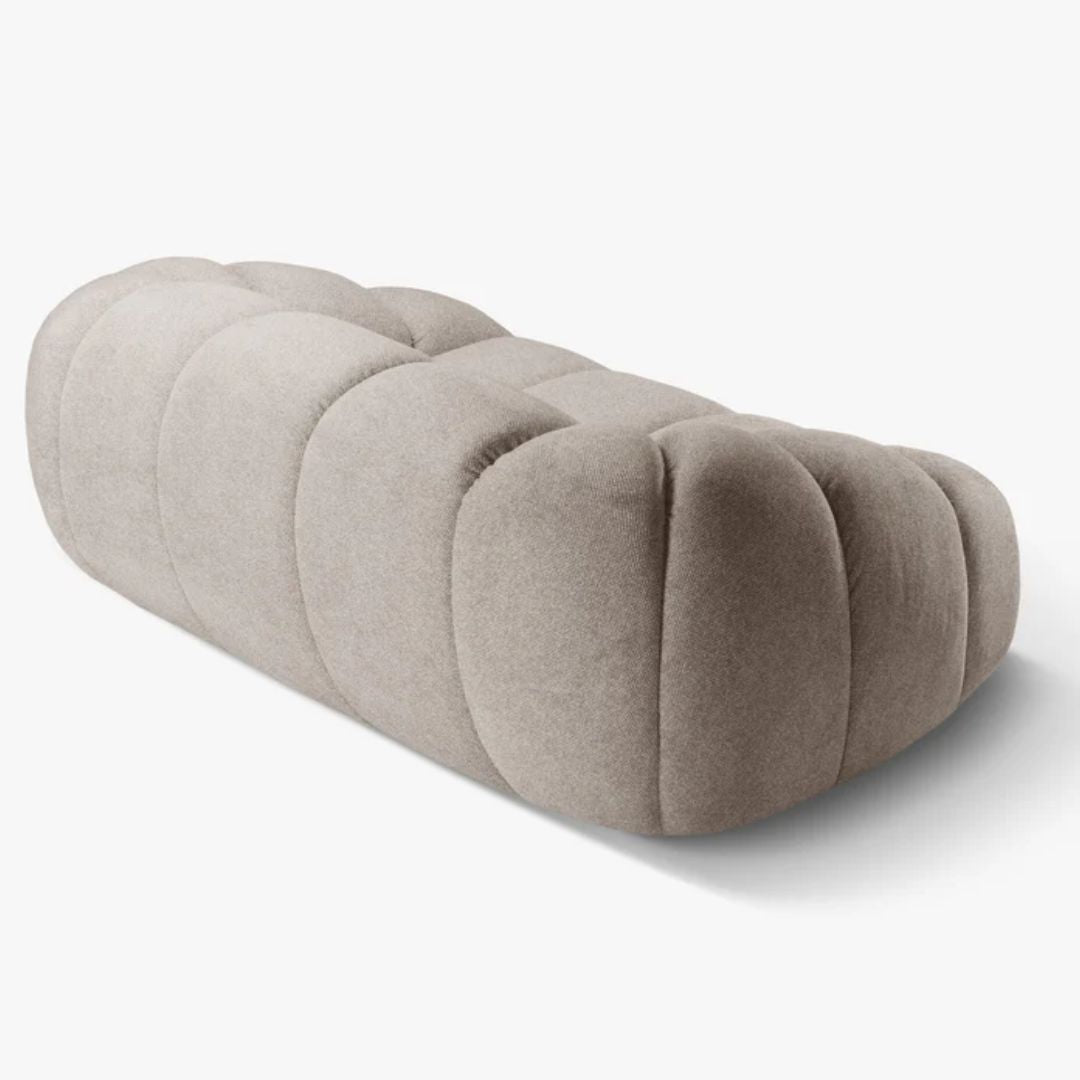 Canapé MICADONI Diana 2 places en velours structuré beige foncé