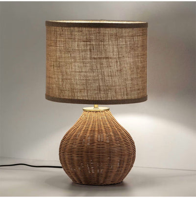 Lampe à poser en rotin naturel NAOKO, diamètre 31 cm
