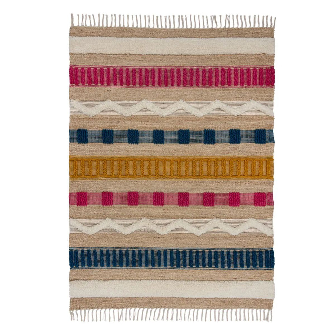 Tapis naturel en Jute Medina coloré