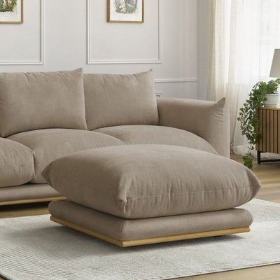 Canapé BOBOCHIC droit fixe 3 places ERNEST avec pouf taupe