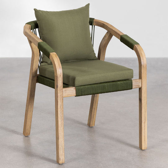 Lot de 2 Chaises SKLUM de Jardin avec Accoudoirs en Bois d'Acacia Dubaï