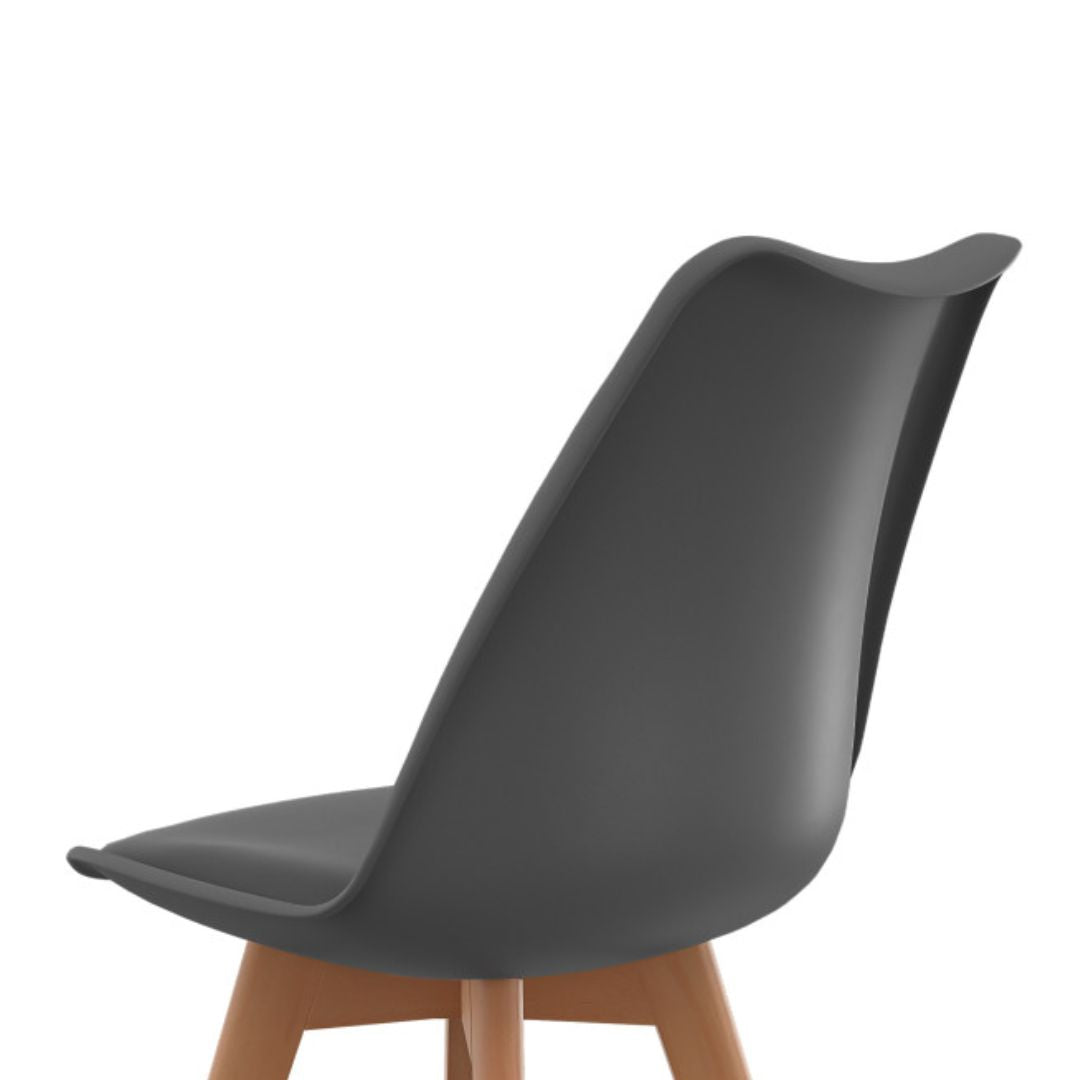 Lot de 6 chaises scandinaves Nordia gris anthracite