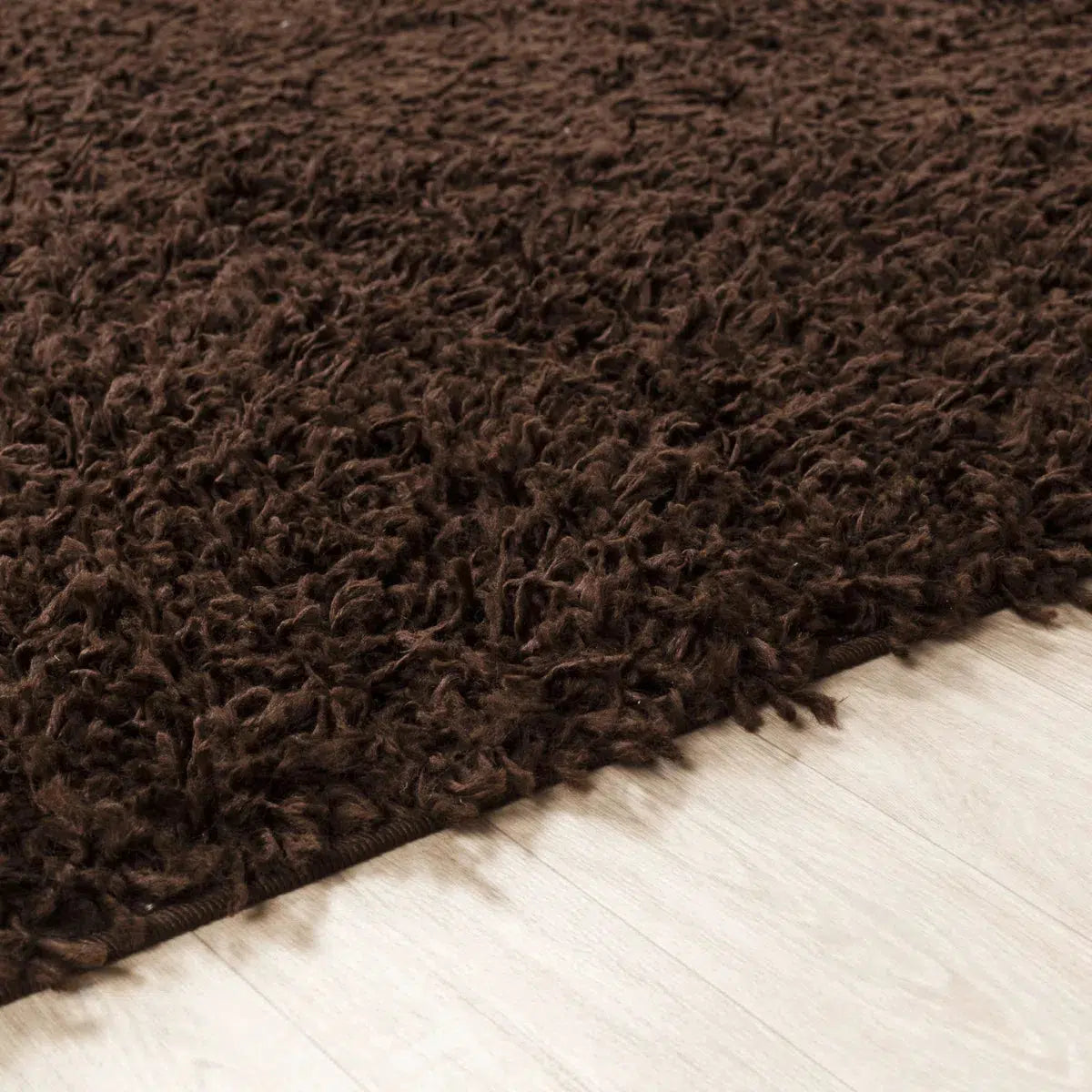 Tapis SURYA Lilly shaggy, uni marron foncé à poils longs, vue 3
