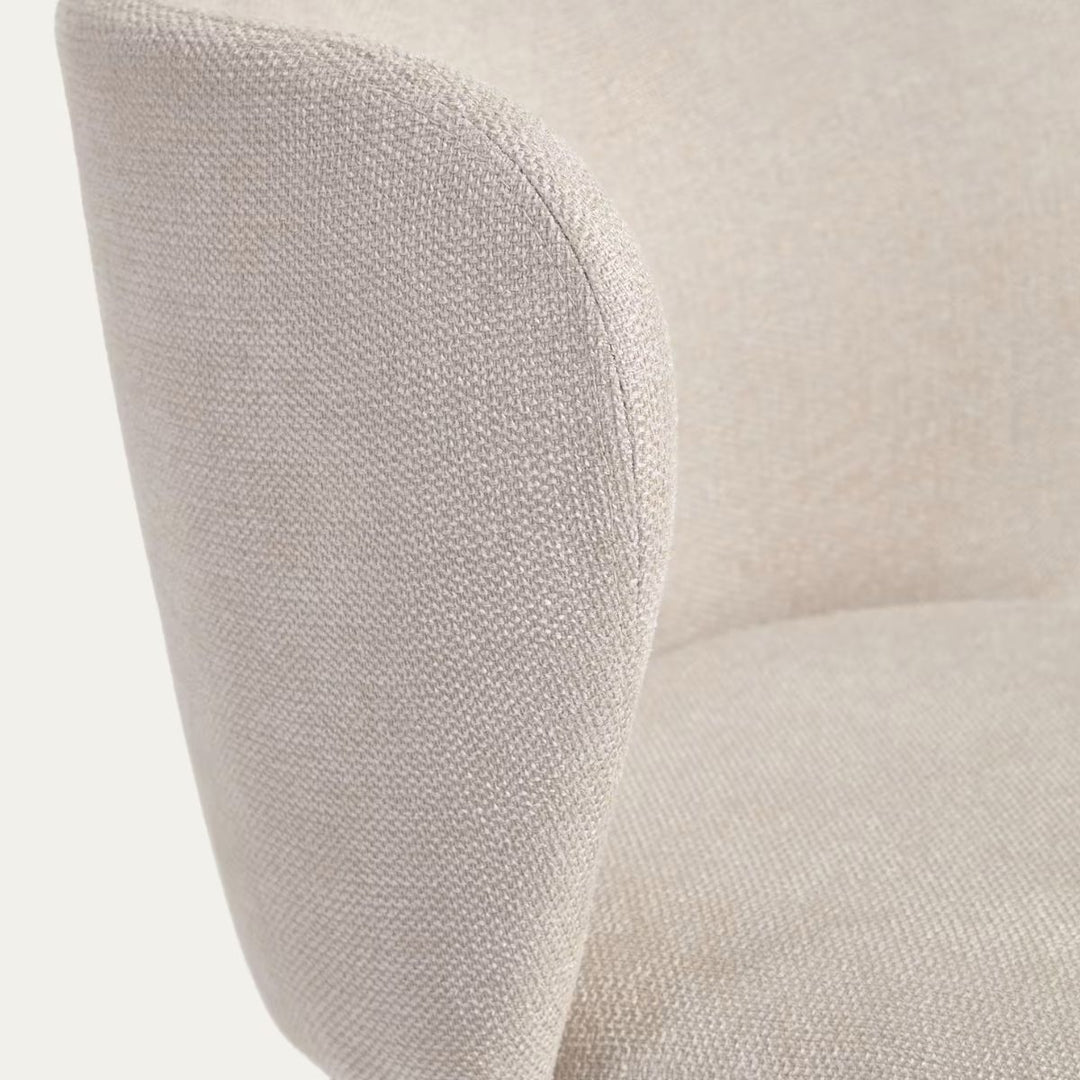 Lot de 2 chaises Ciselia en tissu chenille beige et pieds acier KAVE Home