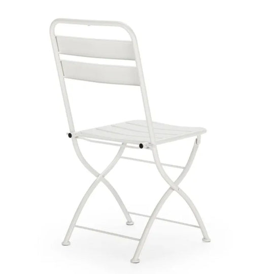 Lot de 2 chaises de jardin pliantes Perle en métal Blanc