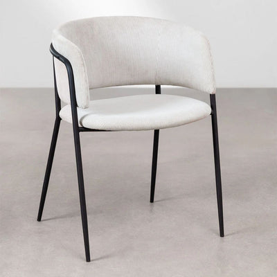 Lot de 2 chaises SKLUM en velours côtelé beige Nalon