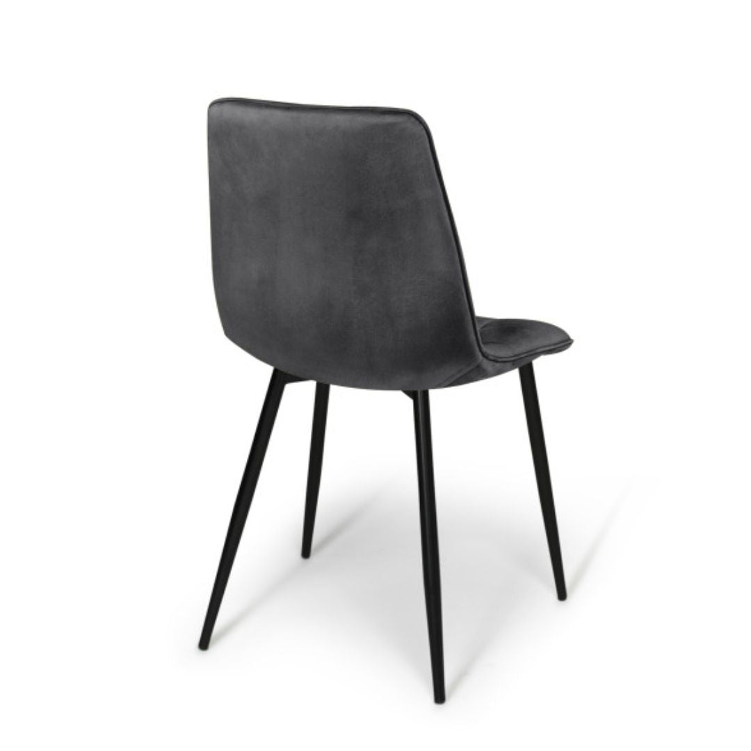 Lot de 2 chaises Linda Gris anthracite