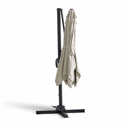 Parasol déporté rectangulaire rotatif 360° (2 x 3m) OVIALA Ecru
