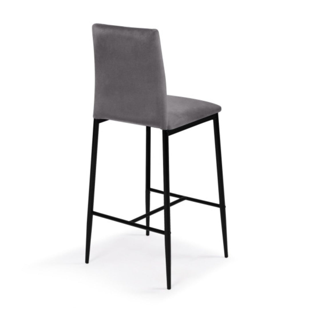 Lot de 4 tabourets Jade gris en velours