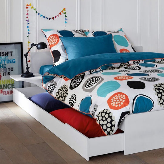 Lit avec sommier 140x190cm, tiroir et tablettes, Crawley La Redoute Interieurs