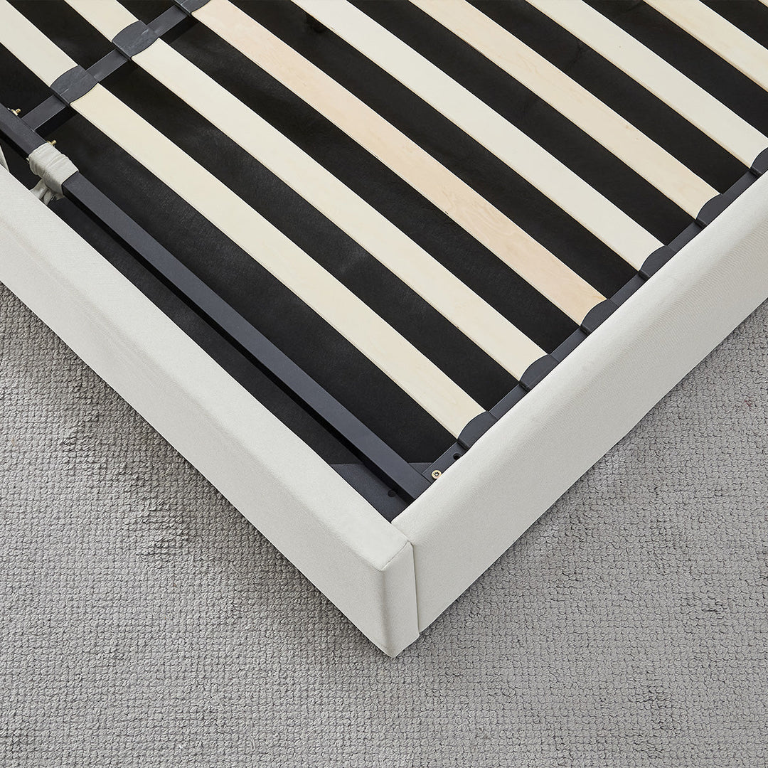 Sommier coffre Atlas en tissu beige