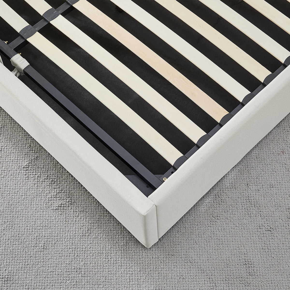 Sommier coffre Atlas en tissu beige