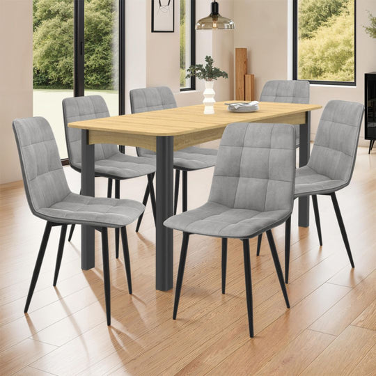 Lot de 4 chaises Linda Gris clair