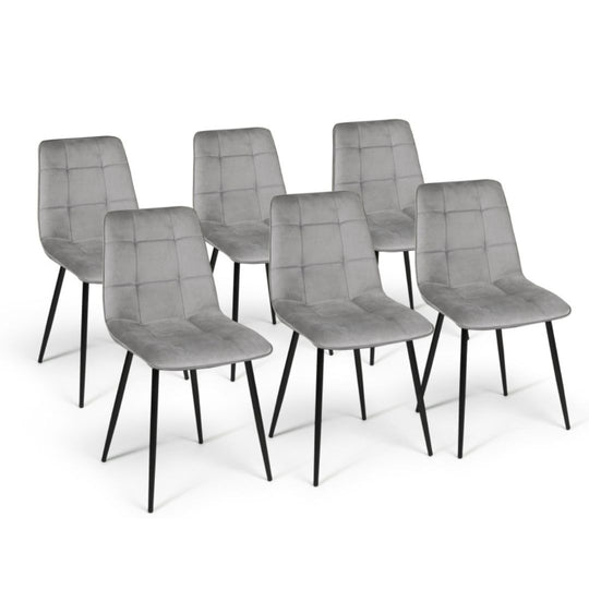 Lot de 6 chaises Linda Gris clair
