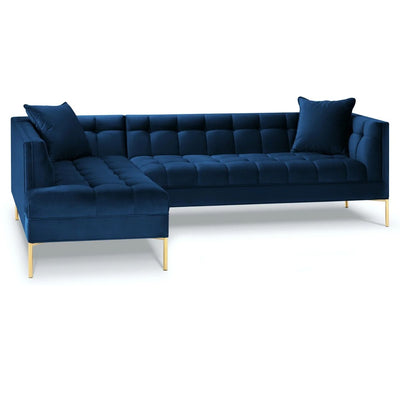 Canapé angle gauche KAROO Micadoni 5 places bleu roi