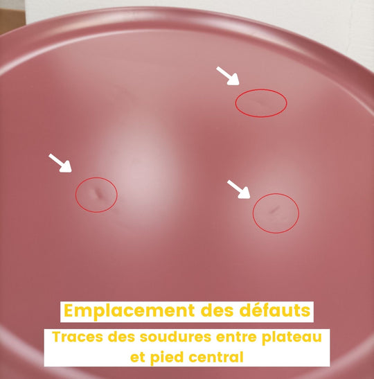 Table basse design ronde en métal Rose- Léger défaut