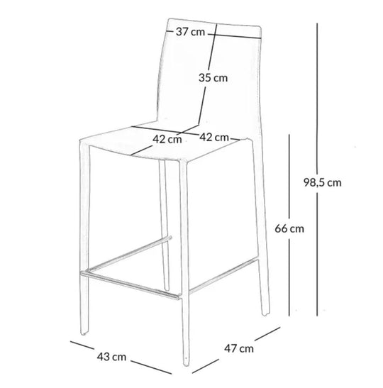 Lot de 2 tabourets de bar Zago Boréal en cuir