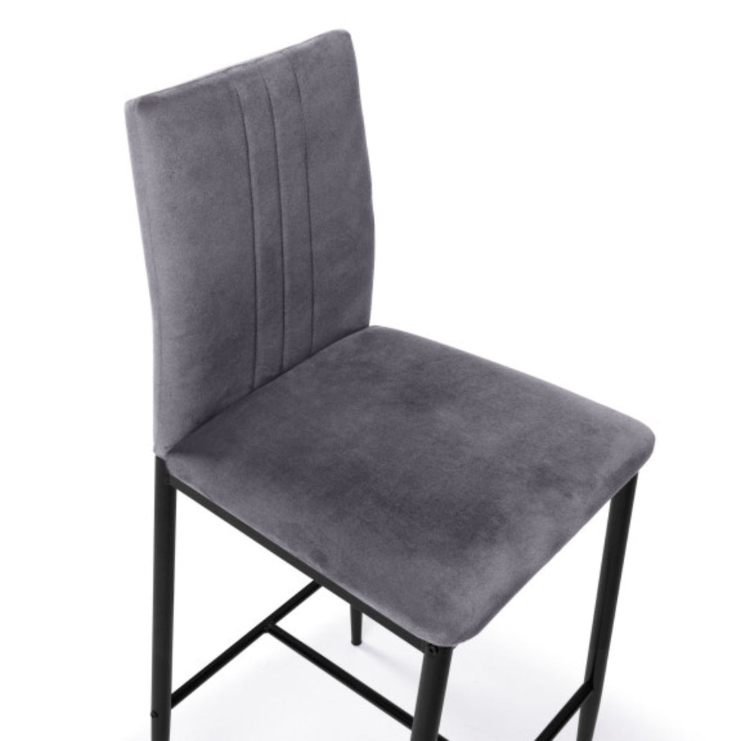Lot de 4 tabourets Jade gris en velours