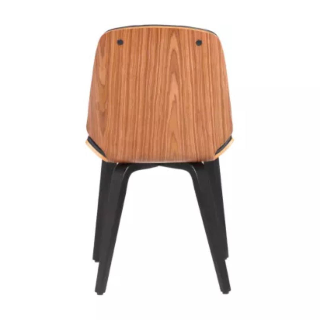 Lot de 6 chaises Vente Unique en simili et placage noyer - Naturel et Noir - SANTAREM
