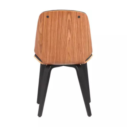 Lot de 6 chaises Vente Unique en simili et placage noyer - Naturel et Noir - SANTAREM