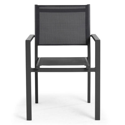 Lot de 4 ou 6 fauteuils de jardin Oviala en aluminium et textilène avec accoudoirs