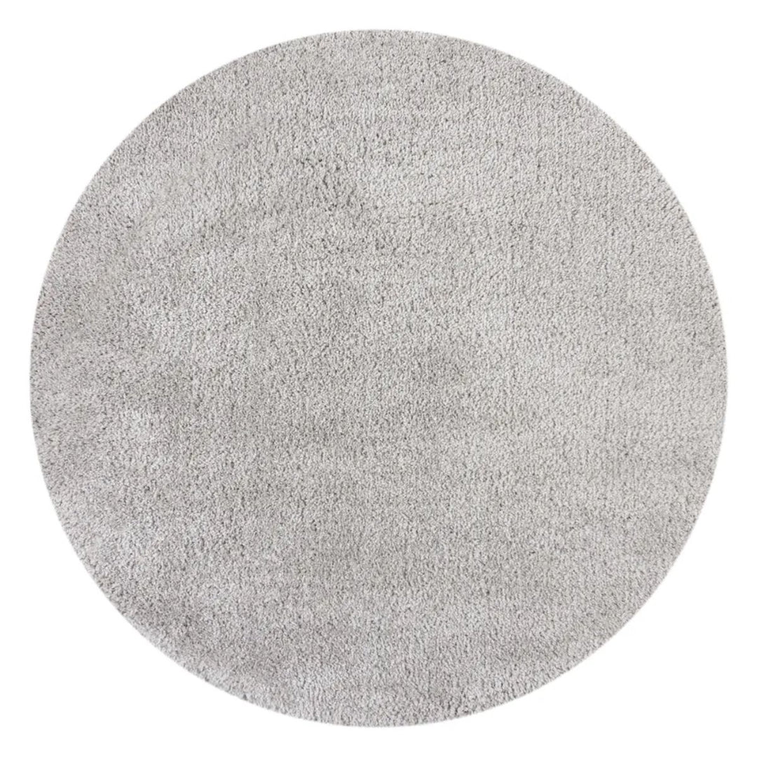 Tapis shaggy rond gris 133x133cm