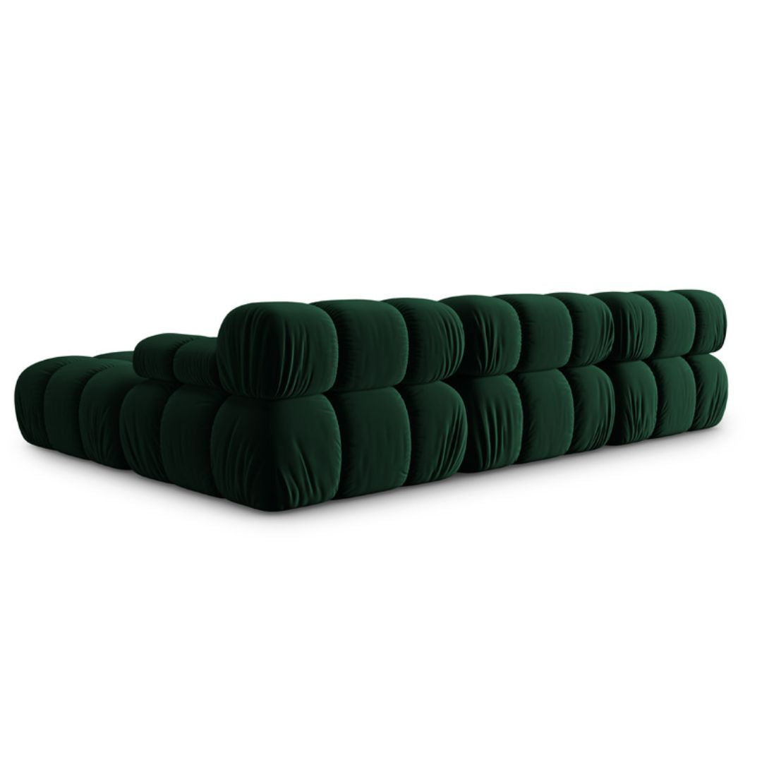 Canapé modulaire en velours Bellis vert Micadoni 4 places