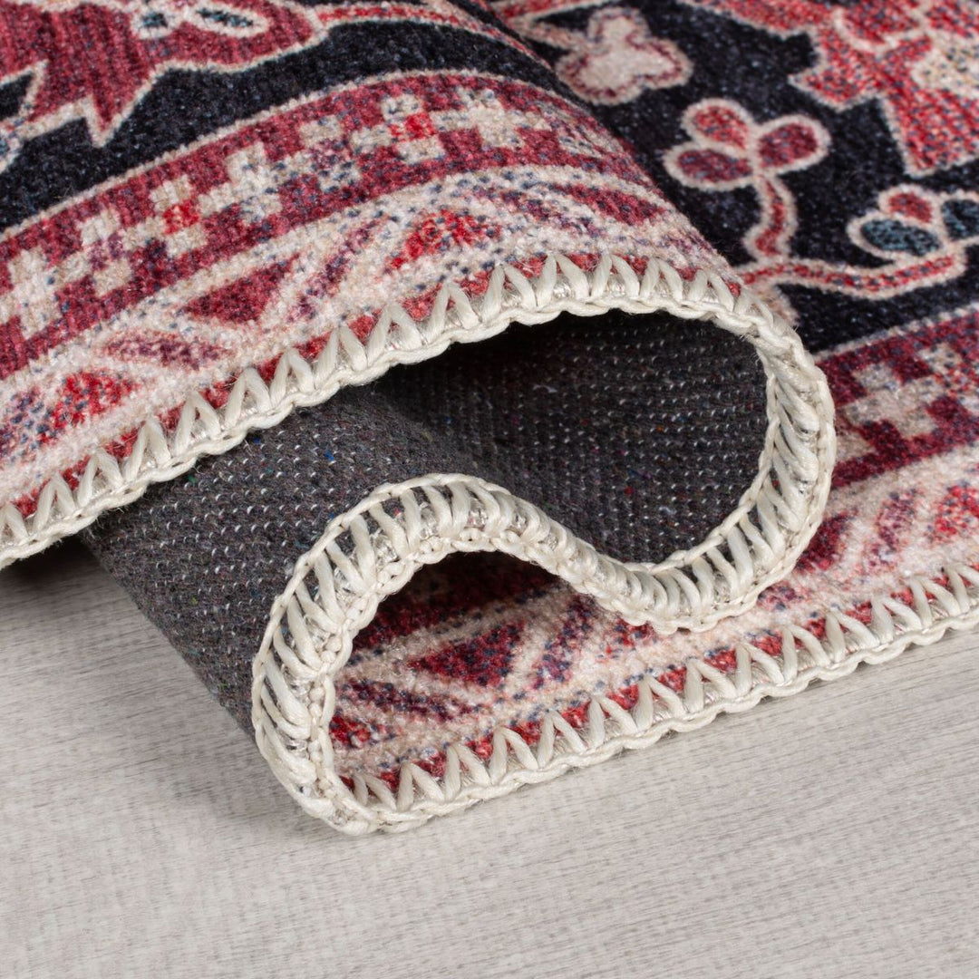 Tapis lavable Hebden 80x150cm rouge