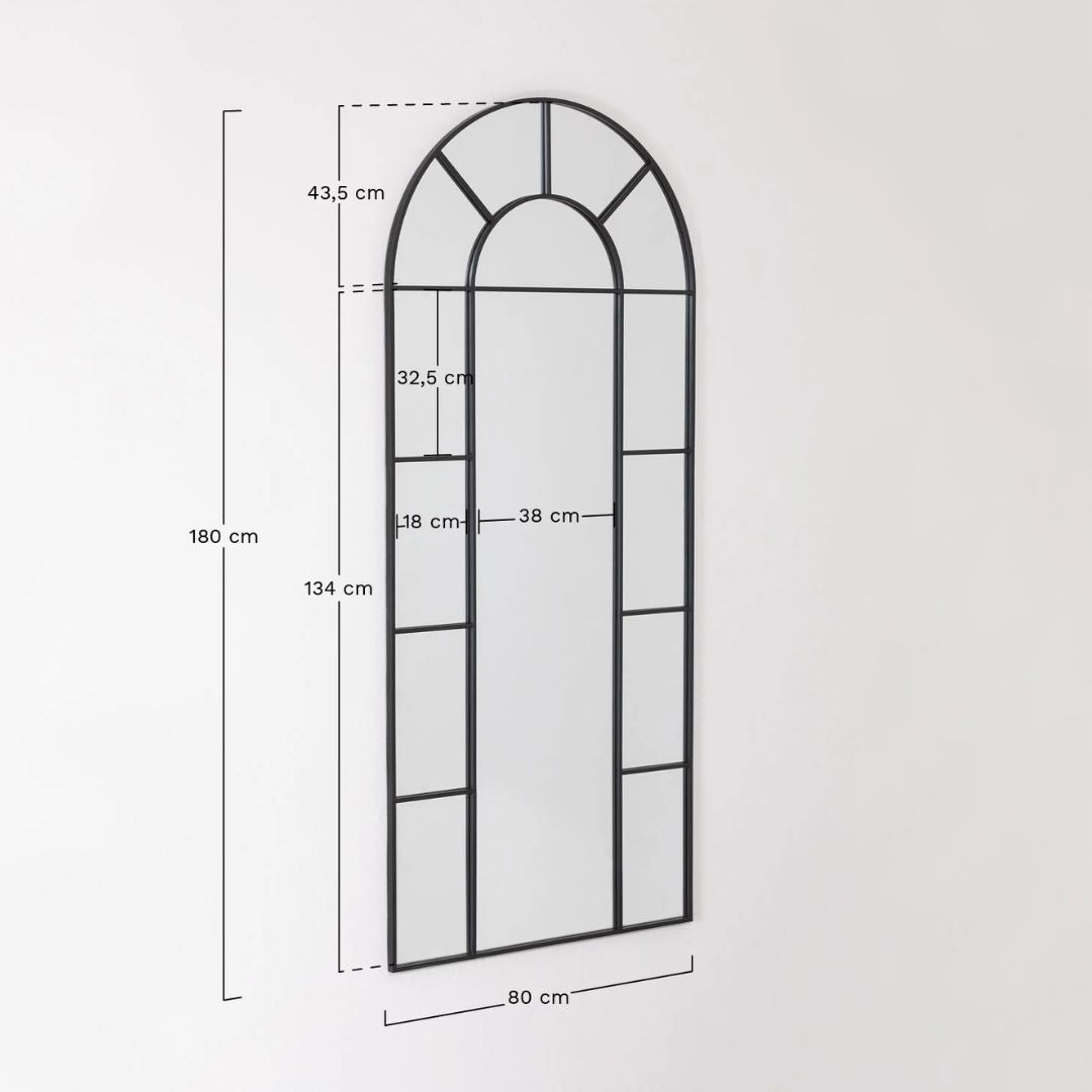 SKLUM - Miroir mural 80x180 cm en métal effet fenêtre Diana