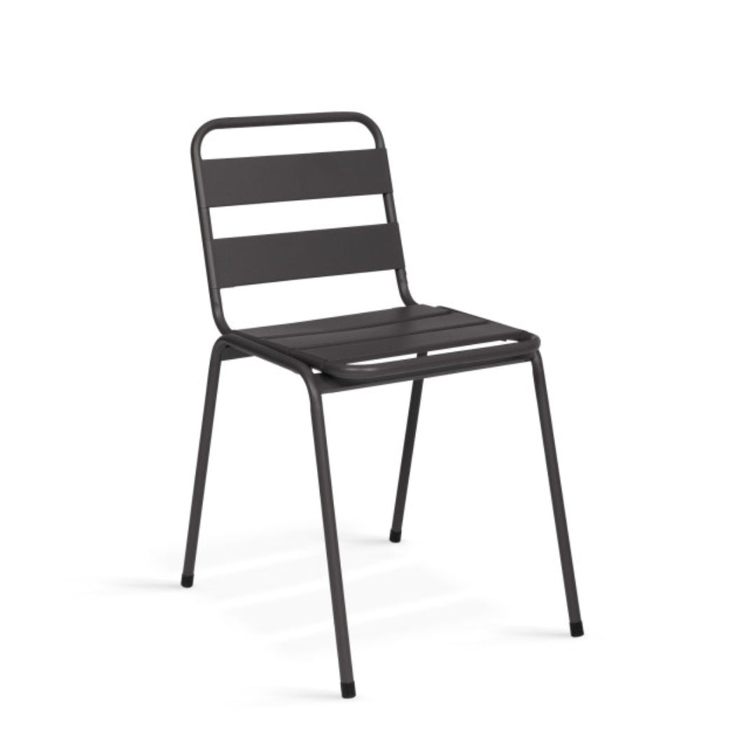 Lot de 6 chaises de jardin Noires en acier