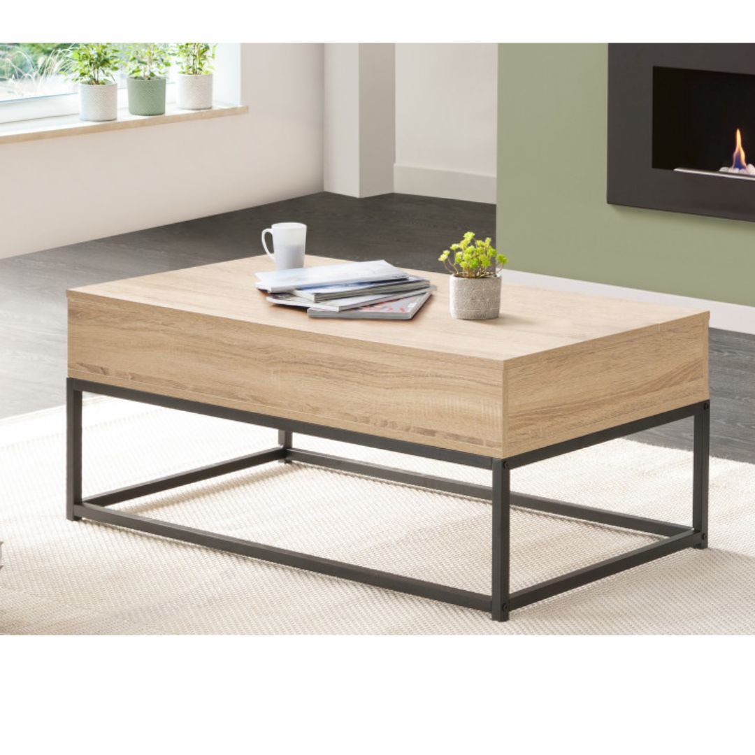 Table basse industrielle relevable Memphis