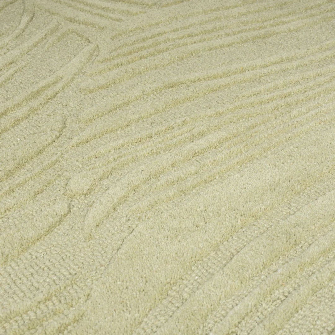 Tapis Lino rond vert en laine